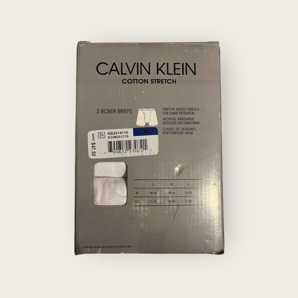 Calvin Klein Classic Fit Boxer Briefs Underwear XL Mens White Cotton Blend - Picture 2 of 2